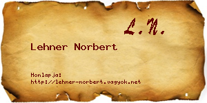Lehner Norbert névjegykártya